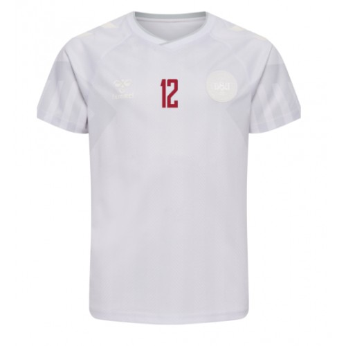 Danmark Kasper Dolberg #12 Bortatröja VM 2022 Kortärmad Danmark Kasper Dolberg #12 Bortatröja VM 2022 Kortärmad